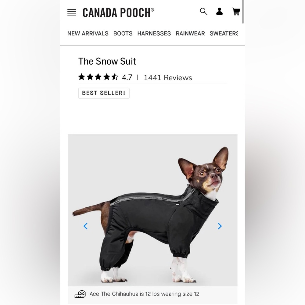 Canada Pooch The Snow Suit Size 20 NEW